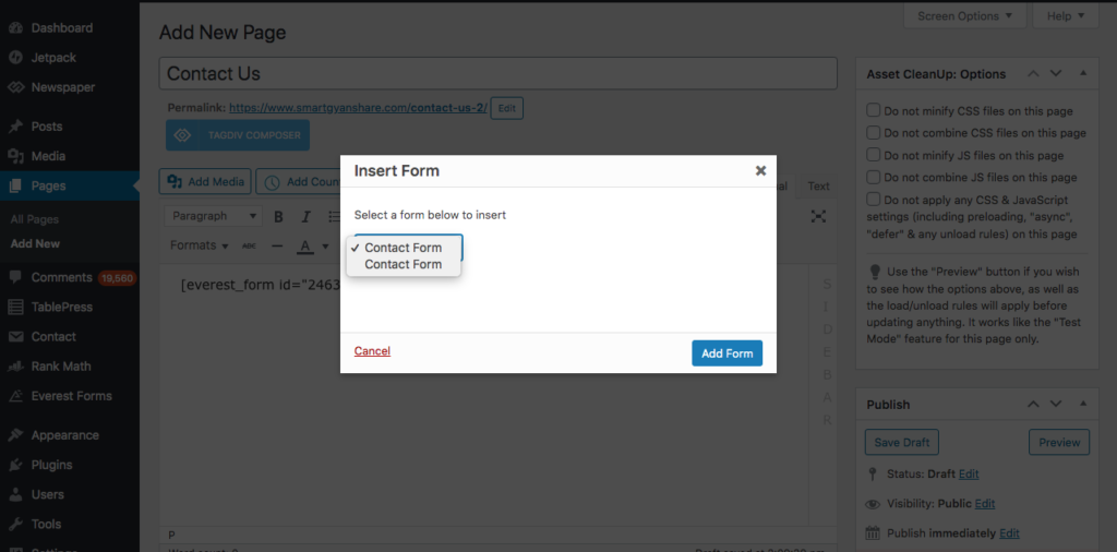 Add Contact Form 