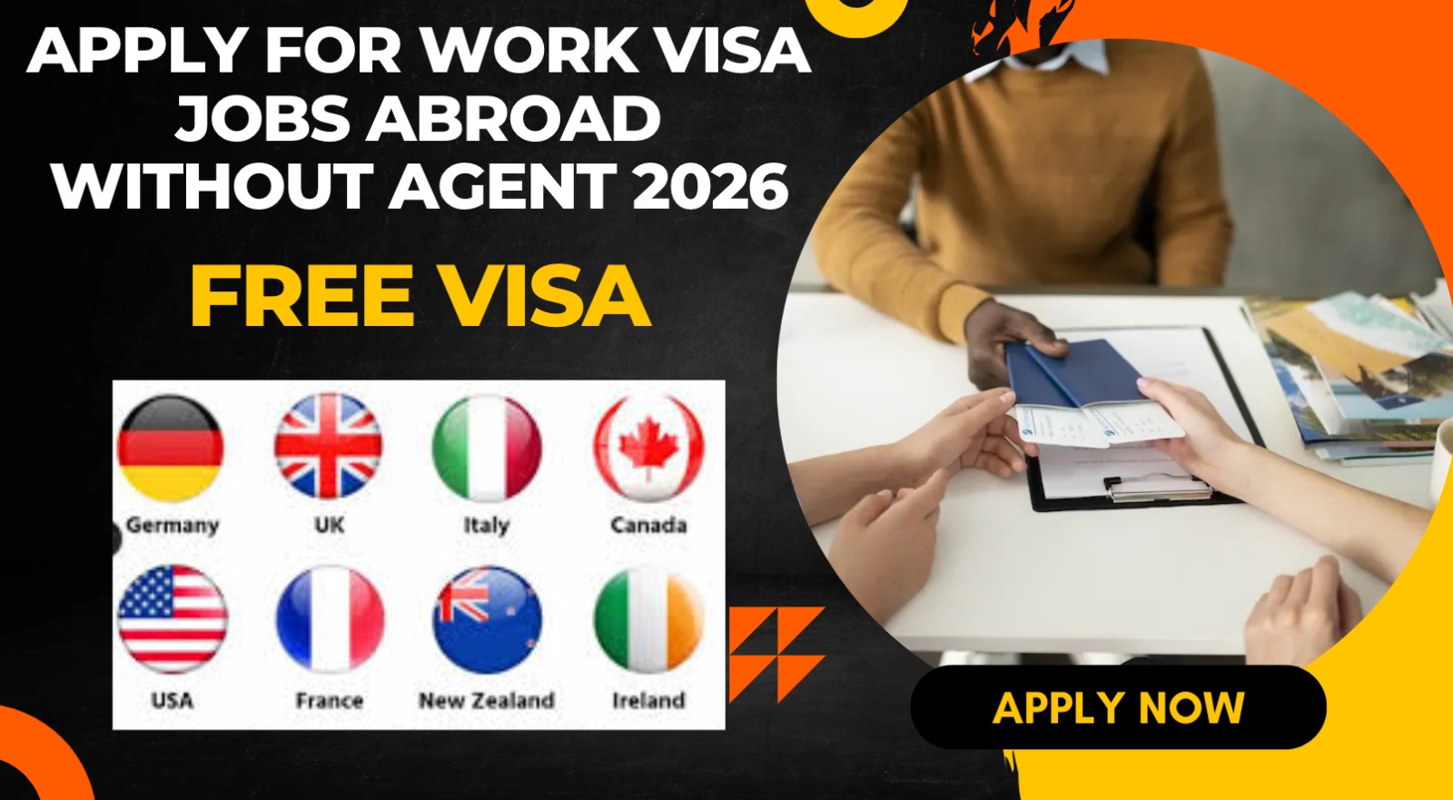 Apply for Work Visa Jobs Abroad Without Agent 2026