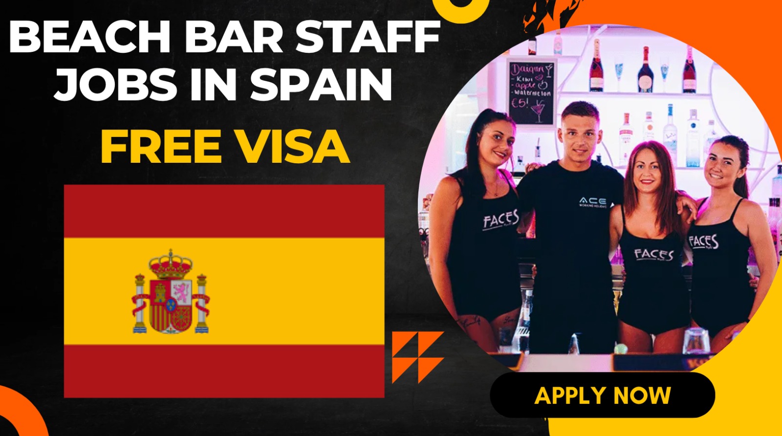 Beach Bar Staff Jobs in Spain for Foreign Workers
